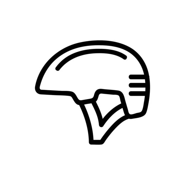 El icono del casco de escalador vector. Ilustración del símbolo de contorno aislado — Vector de stock