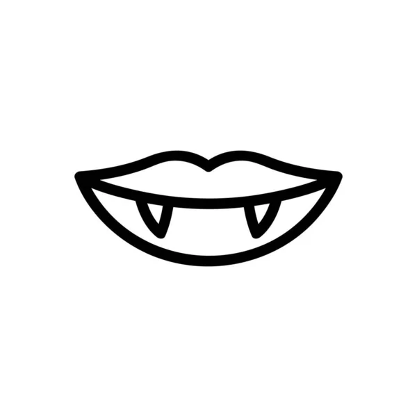 Vampire icon fangs vector. Isolated contour symbol illustration — Stock Vector