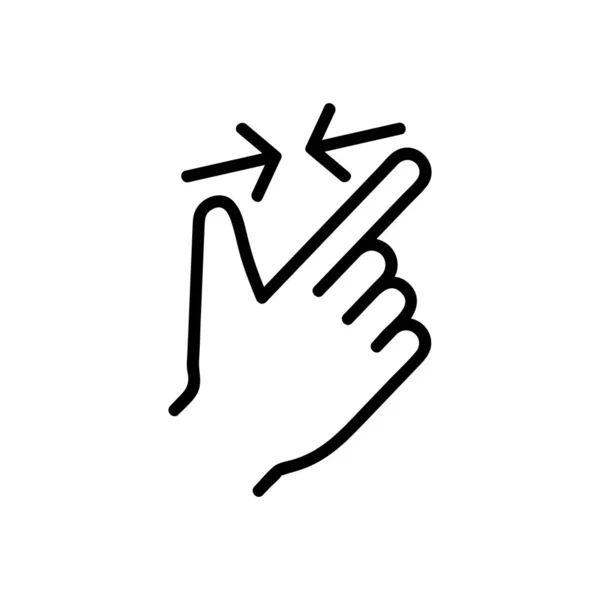Kontrol di vektor ikon layar sentuh. Ilustrasi simbol kontur terisolasi - Stok Vektor