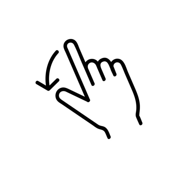 Controle no vetor ícone touchscreen. Isolado contorno símbolo ilustração —  Vetores de Stock