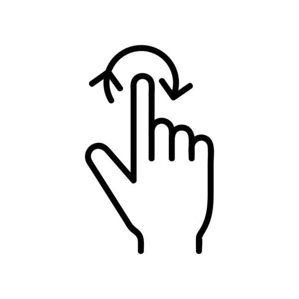 Controllo sul vettore icona touchscreen. Illustrazione del simbolo del contorno isolato — Vettoriale Stock