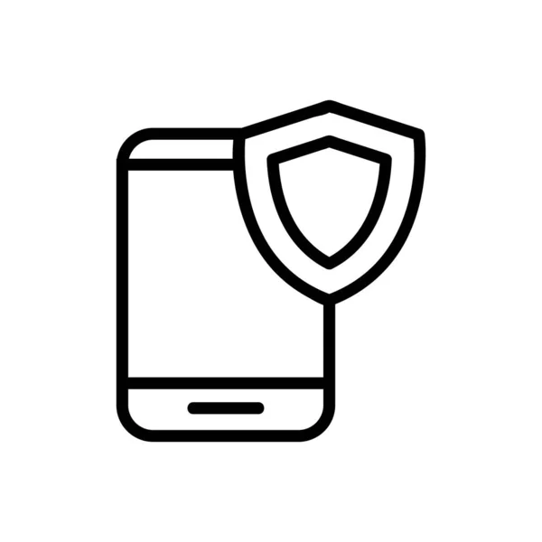 Telefone ícone aplicativo de proteção vetorial. Isolado contorno símbolo ilustração — Vetor de Stock