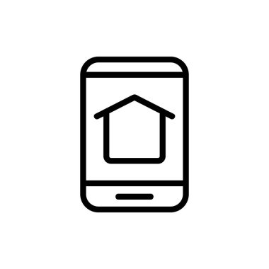 Telefon ikon vektöründeki fonksiyon. İzole edilmiş kontür sembolü gösterimi