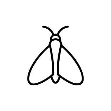 Güve ikonu vektörü. İzole edilmiş kontür sembolü gösterimi