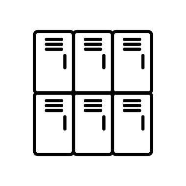 İkona vektörünü giydirmek için gardırop. İzole edilmiş kontür sembolü gösterimi