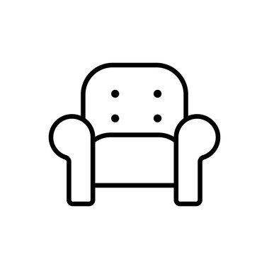 Dinlenme koltuğu ikon vektörü. İzole edilmiş kontür sembolü gösterimi
