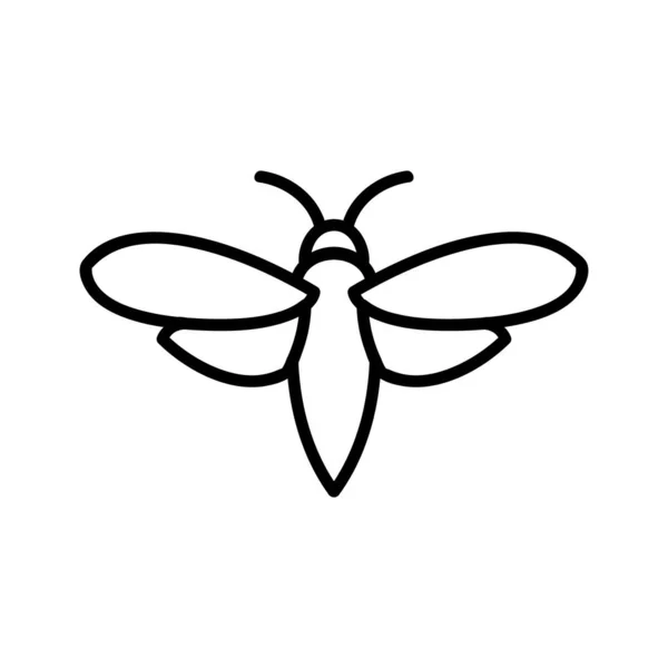 Moth icône vecteur. Illustration de symbole de contour isolé — Image vectorielle