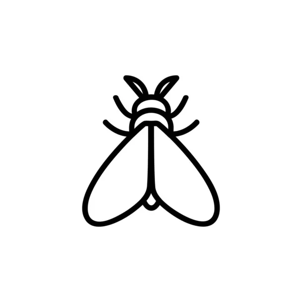 Moth icône vecteur. Illustration de symbole de contour isolé — Image vectorielle