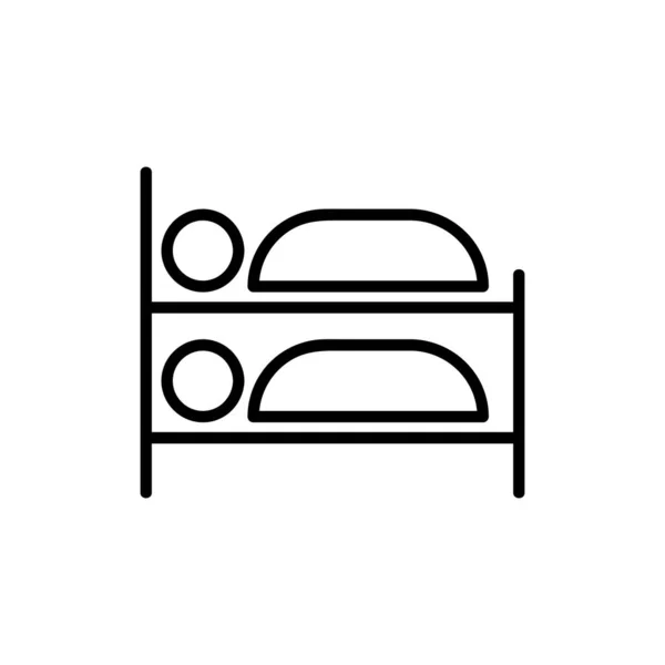 Un vector de icono cama litera. Ilustración del símbolo de contorno aislado — Vector de stock
