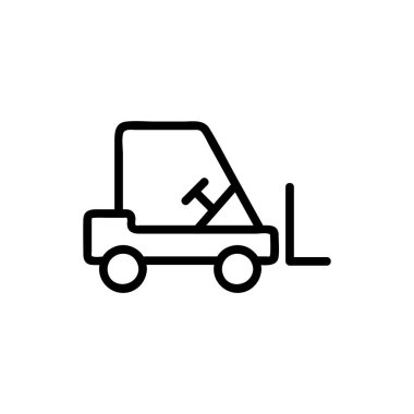 Forklift ikon vektörü. İzole edilmiş kontür sembolü gösterimi
