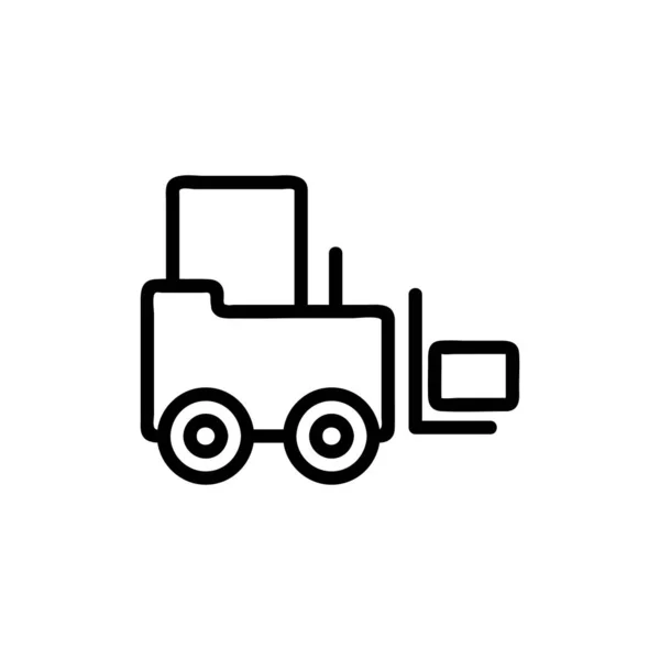 O vetor ícone de empilhadeira. Isolado contorno símbolo ilustração — Vetor de Stock