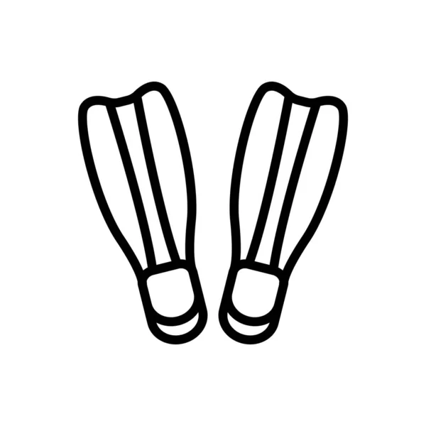Flippers icône vecteur. Illustration de symbole de contour isolé — Image vectorielle