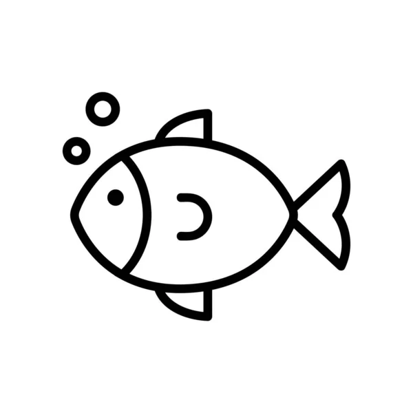 Pez de mar vector icono. Ilustración del símbolo de contorno aislado — Vector de stock