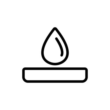 Kan testi ikonu vektörünü inceliyorum. İzole edilmiş kontür sembolü gösterimi