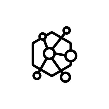 Kimyasal formül ikonu vektörü. İzole edilmiş kontür sembolü gösterimi