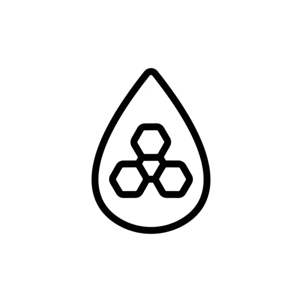 Kan ikonu vektörünün kimyasal bileşimi. İzole edilmiş kontür sembolü gösterimi — Stok Vektör