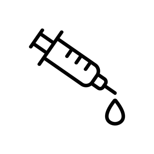 Stich mit dem Medikamentensymbolvektor. Isolierte Kontursymboldarstellung — Stockvektor