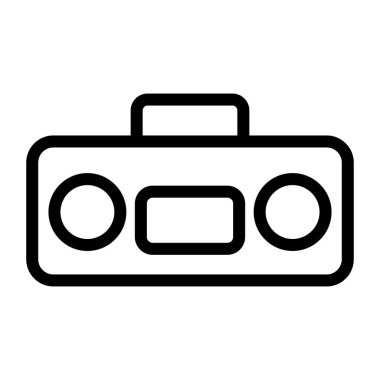 Teyp ikon vektörü. İzole edilmiş kontür sembolü gösterimi