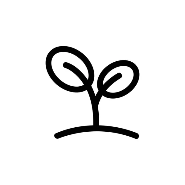 Primavera vetor ícone de plântula. Isolado contorno símbolo ilustração — Vetor de Stock