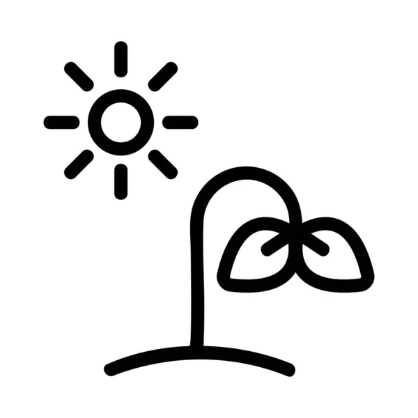 Blume und Sonne Icon Vektor. Isolierte Kontursymboldarstellung — Stockvektor