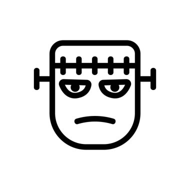 Korkunç maske ikon vektörü. İzole edilmiş kontür sembolü gösterimi