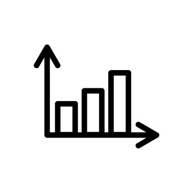 Büyüme grafik ikonu vektörü. İzole edilmiş kontür sembolü gösterimi