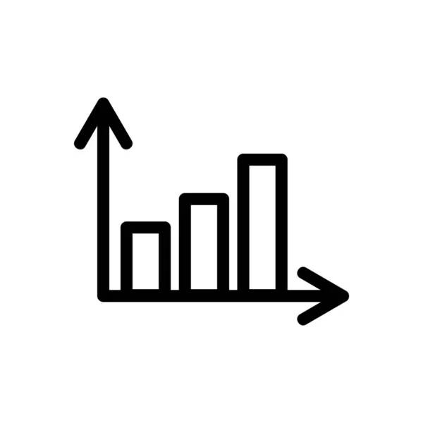 Vecteur d'icône de graphique de croissance. Illustration de symbole de contour isolé — Image vectorielle