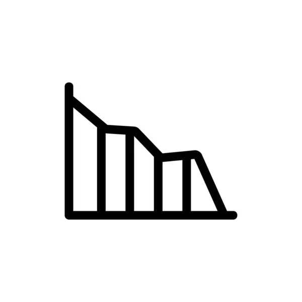 Wykres zmniejszania wskaźników ikony wektora. Ilustracja izolowanego symbolu konturu — Wektor stockowy