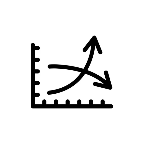 Diagramm über Wachstum und Fall des Symbolvektors. Isolierte Kontursymboldarstellung — Stockvektor