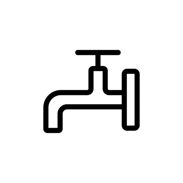 Вектор значка водяного смесителя. Изолированная контурная иллюстрация — стоковый вектор