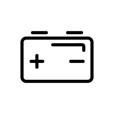 Batarya ikon vektörü. İzole edilmiş kontür sembolü gösterimi