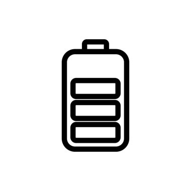 Batarya ikon vektörü. İzole edilmiş kontür sembolü gösterimi