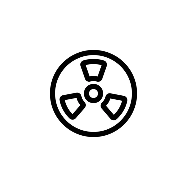 Vettore di icone di radiazione. Illustrazione del simbolo del contorno isolato — Vettoriale Stock