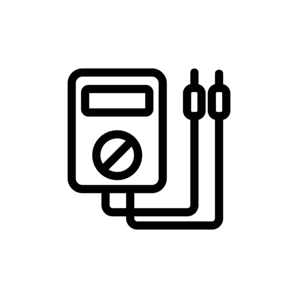 Vetor de ícones do voltímetro. Isolado contorno símbolo ilustração —  Vetores de Stock