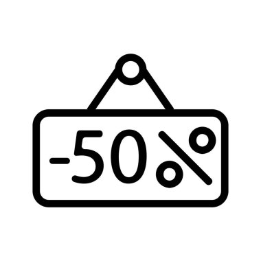 İndirimli simge vektörü. İzole edilmiş kontür sembolü gösterimi