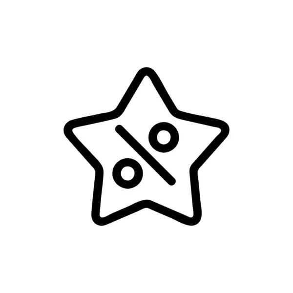 Icono de descuento vector. Ilustración del símbolo de contorno aislado — Vector de stock