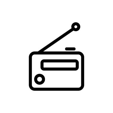radyo ikon vektörü. İzole edilmiş kontür sembolü gösterimi