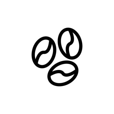 Kahve çekirdeği ikon vektörü. İzole edilmiş kontür sembolü gösterimi