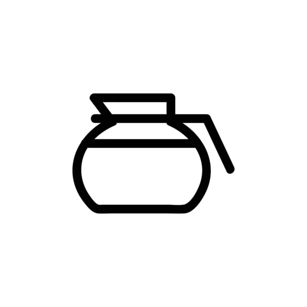 Чайник для сварки иконок вектора. Изолированная контурная иллюстрация — стоковый вектор