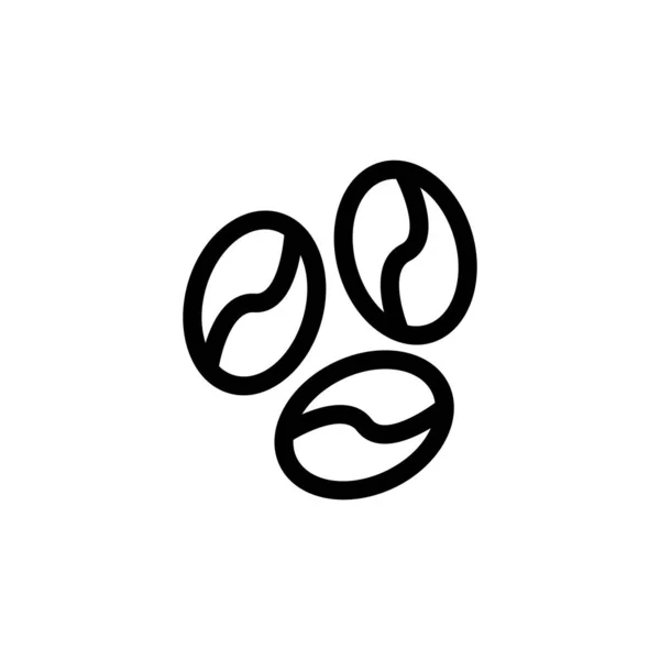 Vetor ícone de grãos de café. Isolado contorno símbolo ilustração — Vetor de Stock