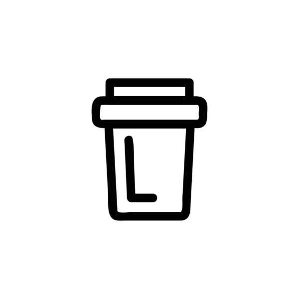 Café dans un vecteur icône tasse. Illustration de symbole de contour isolé — Image vectorielle