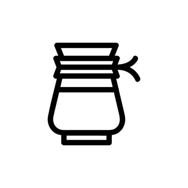 Turk kahve ikonu vektörü. İzole edilmiş kontür sembolü gösterimi