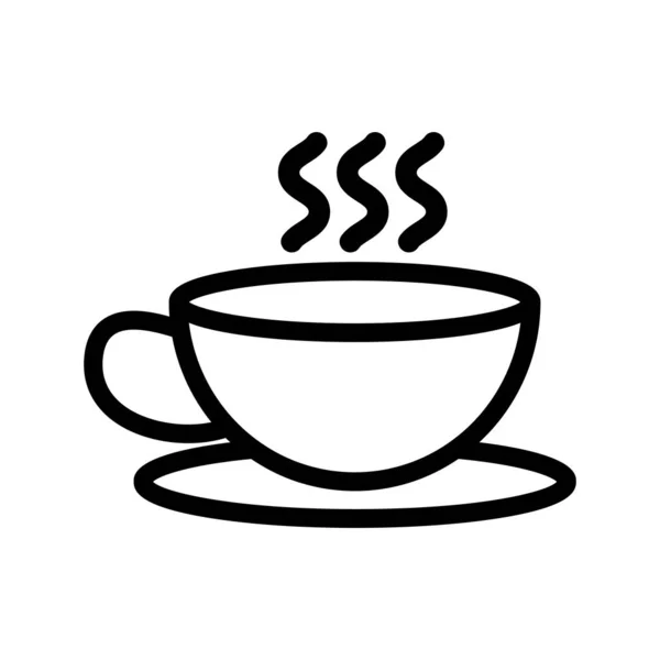 コーヒーのアイコンのベクトルのカップ。独立した輪郭シンボルイラスト — ストックベクタ