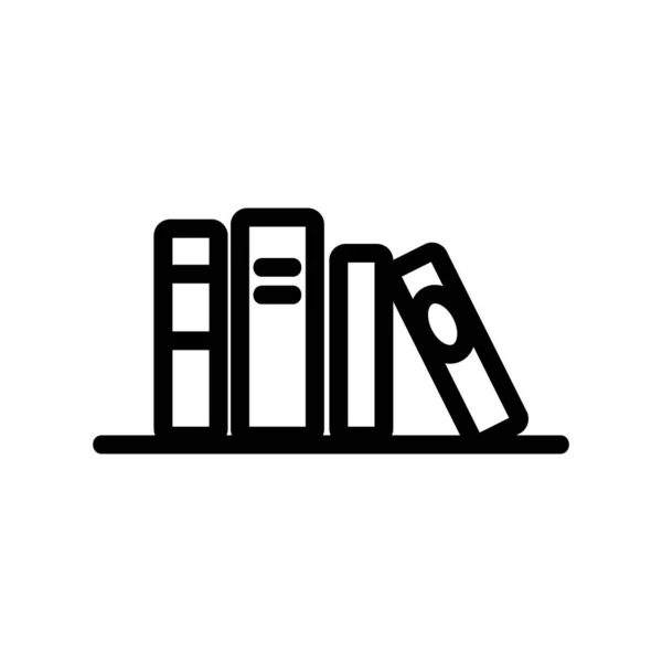 Böcker på hyllan ikonen vektor. Isolerad kontur symbol illustration — Stock vektor