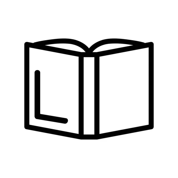 Apri il vettore dell'icona del libro. Illustrazione del simbolo del contorno isolato — Vettoriale Stock