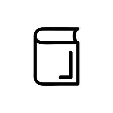 kitap ikonu vektörü. İzole edilmiş kontür sembolü gösterimi