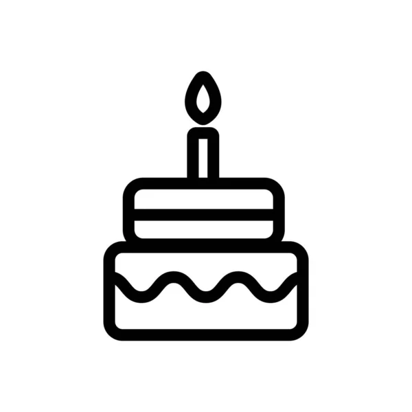 Святковий вектор значка торта. Ізольована контурна символьна ілюстрація — стоковий вектор