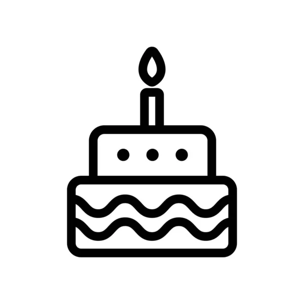 Sváteční vektor ikon dortu. Izolovaný obrysový symbol ilustrace — Stockový vektor