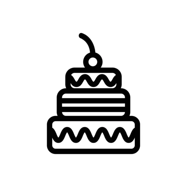 Festive cake icon vector. Isolated contour symbol illustration — Stock Vector