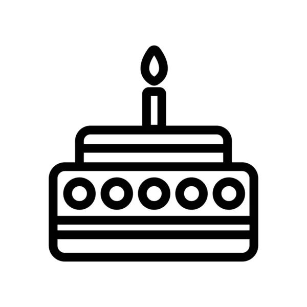 Праздничный вектор икон торта. Изолированная контурная иллюстрация — стоковый вектор